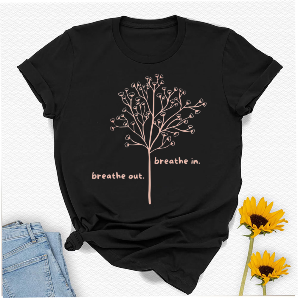 Breathe in Breathe Out T-Shirt - Your Health Wellness recension och pris