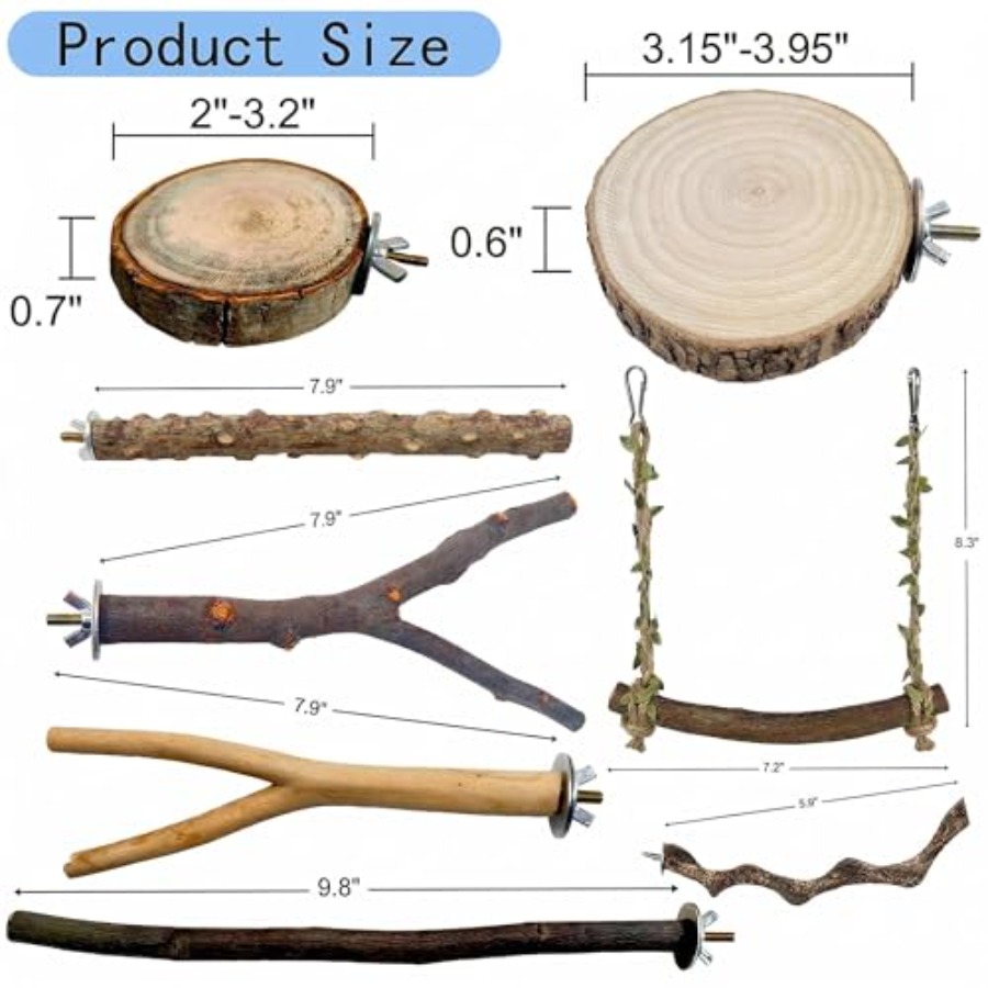 8PCS natural wood bird perches - Health & Wellness Junior Premium Adjustable Arm Sling recension och pris