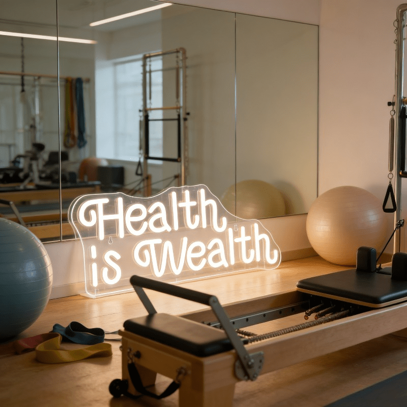 Health is Wealth Neon Sign LED - Health Wellness Lifestyle recension och pris